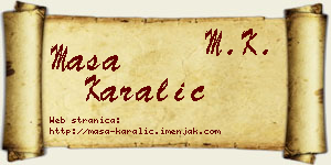 Maša Karalić vizit kartica